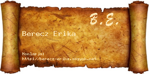 Berecz Erika névjegykártya